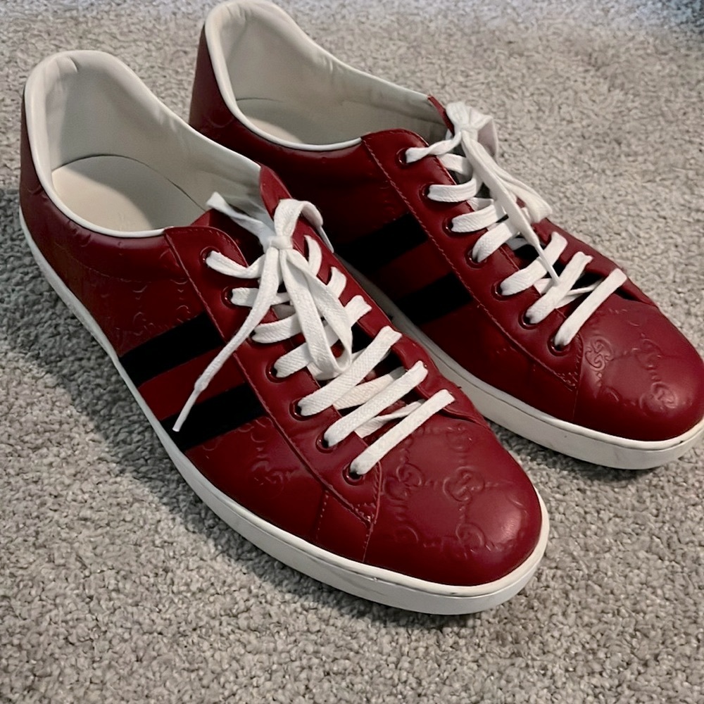 Gucci red sneakers size 12